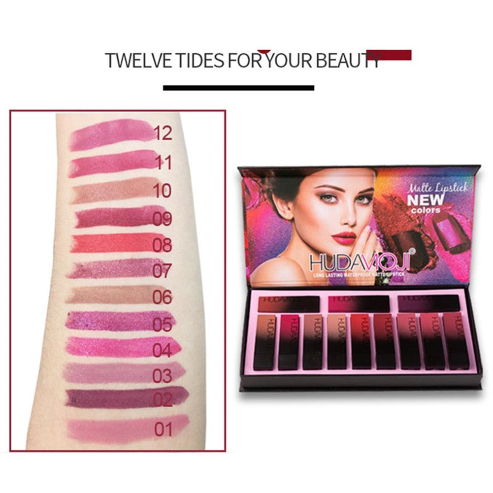 Lipstick Set 12Colors Velvet Matte Lipstick - Beauty You